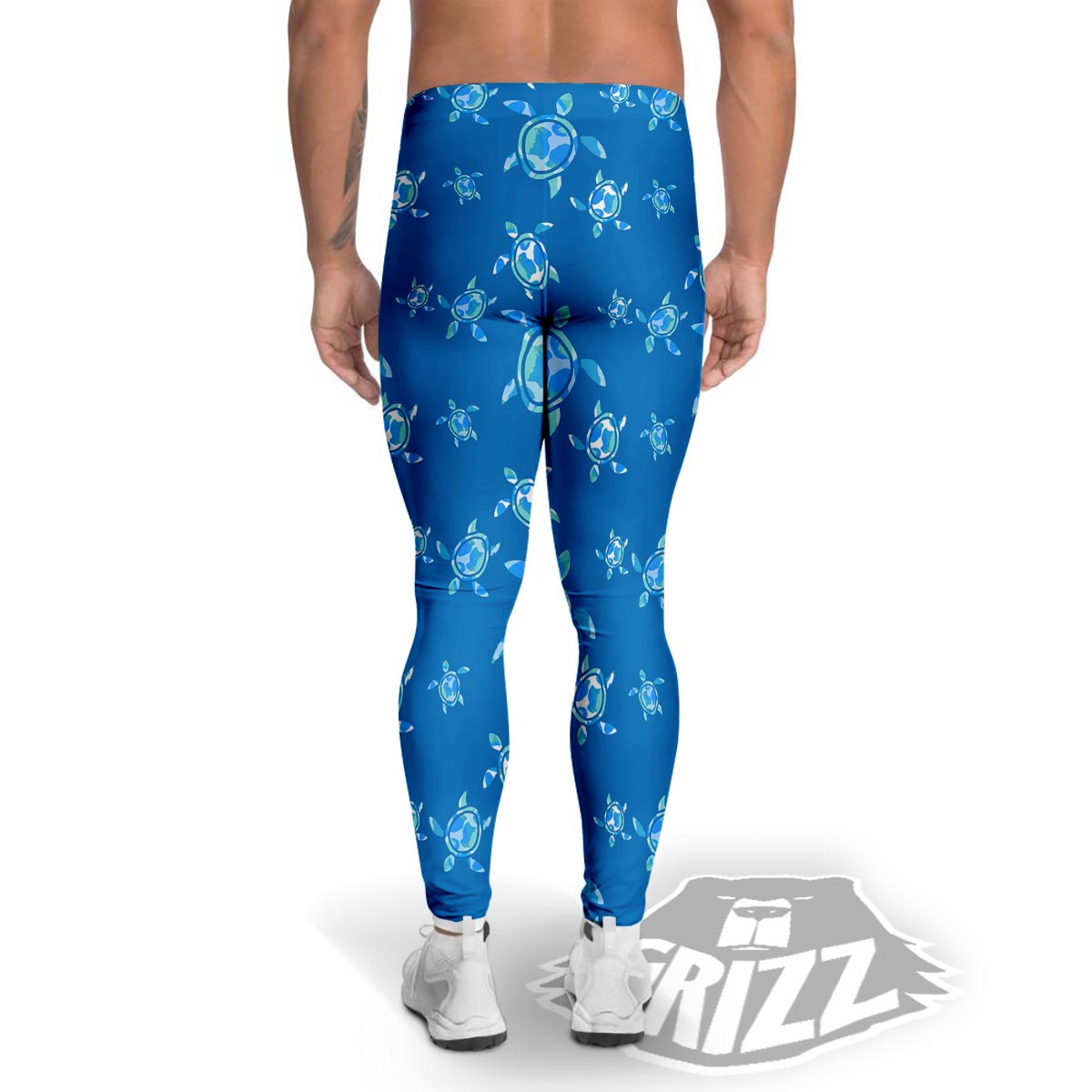 Underwater Sea Turtle Print Pattern Men's Leggings-grizzshop