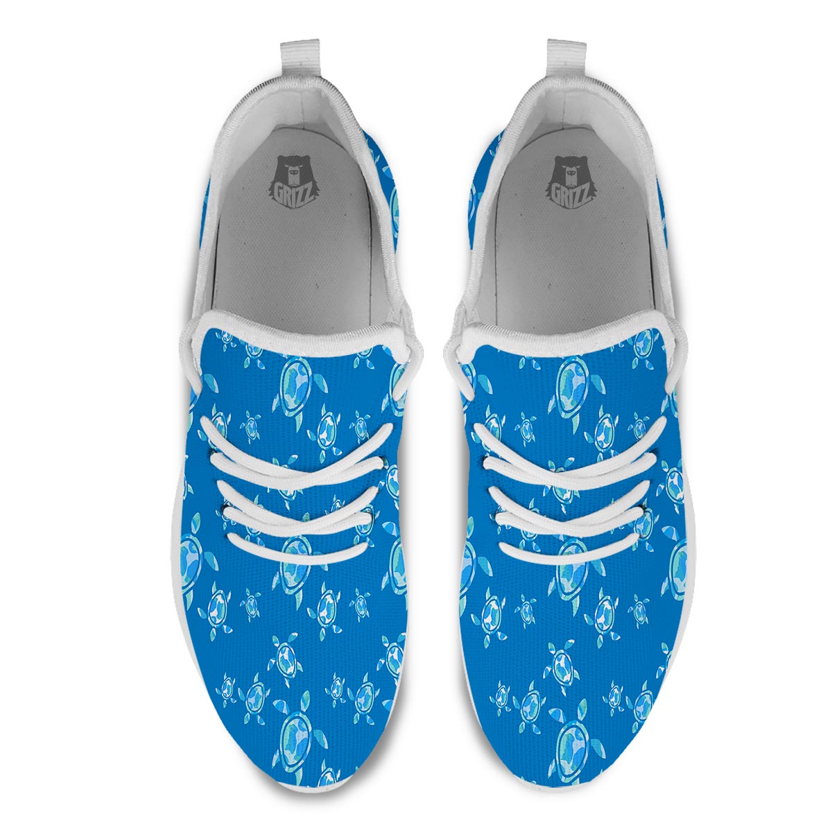 Underwater Sea Turtle Print Pattern White Athletic Shoes-grizzshop