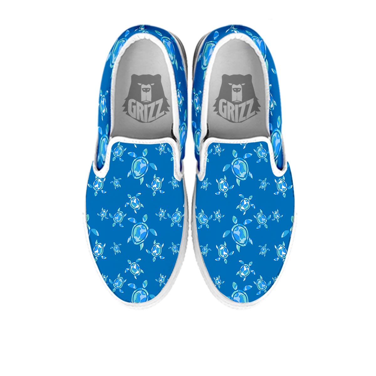 Underwater Sea Turtle Print Pattern White Slip On Shoes-grizzshop