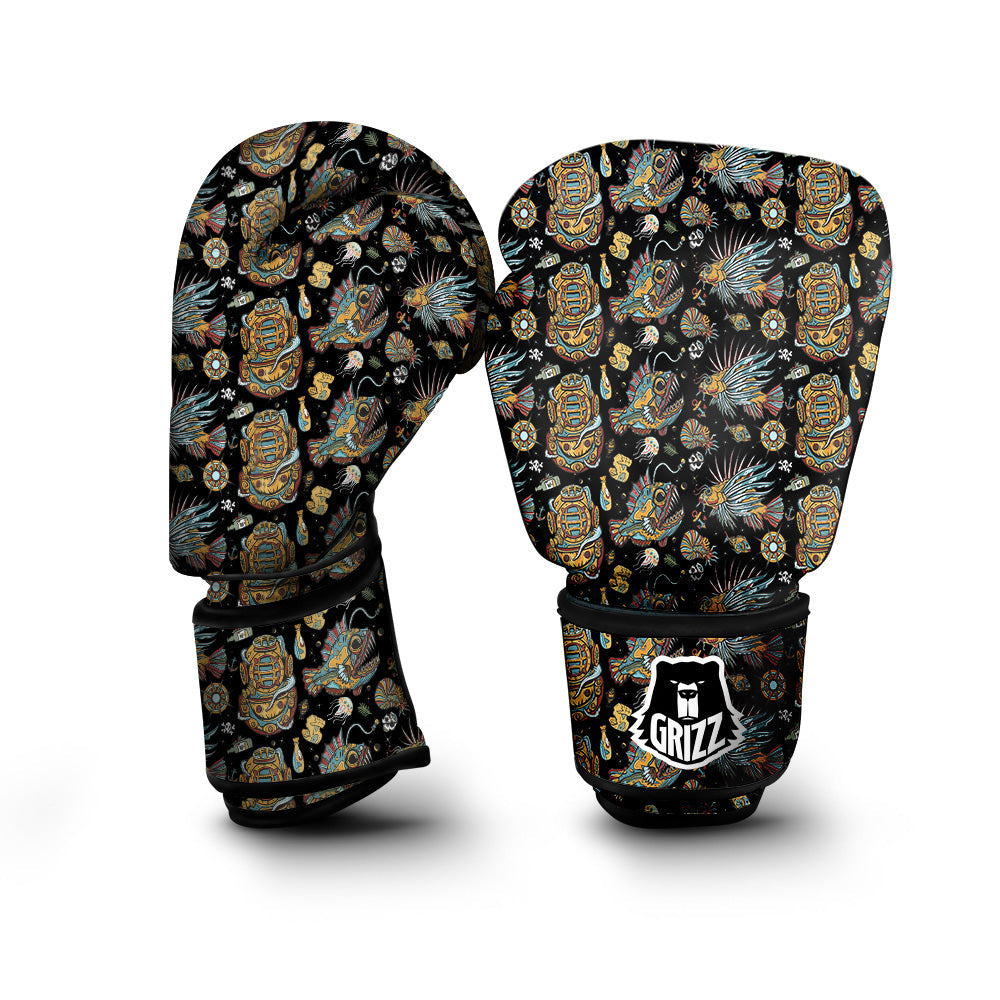 Underwater World Colorful Print Pattern Boxing Gloves-grizzshop