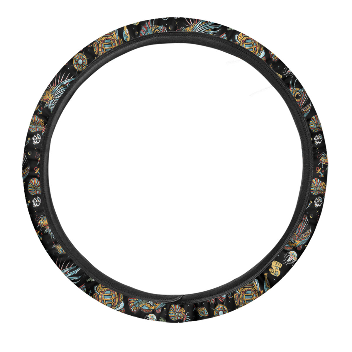 Underwater World Colorful Print Pattern Car Steering Wheel Cover-grizzshop