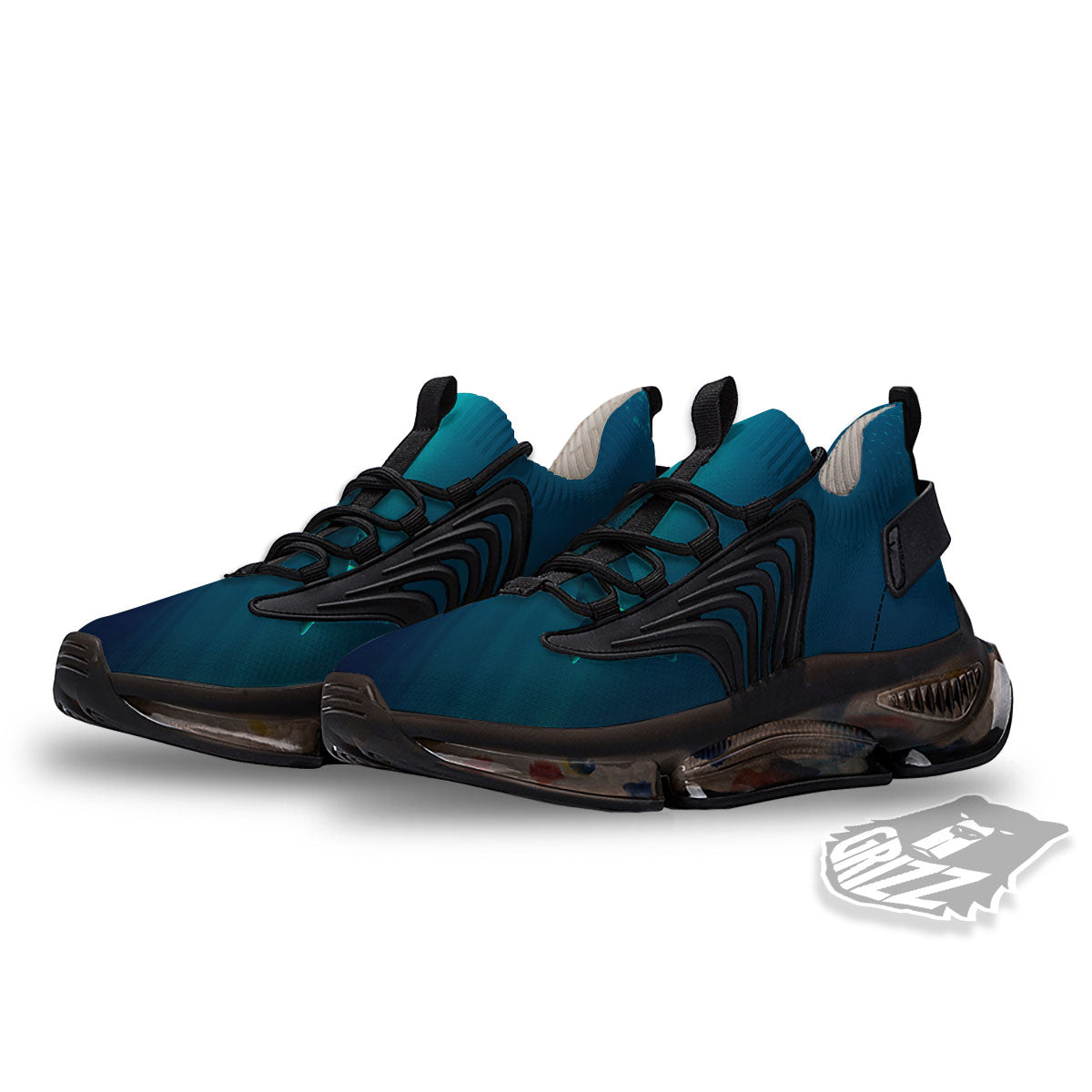 Underwear Shark Print Black Gym Shoes-grizzshop