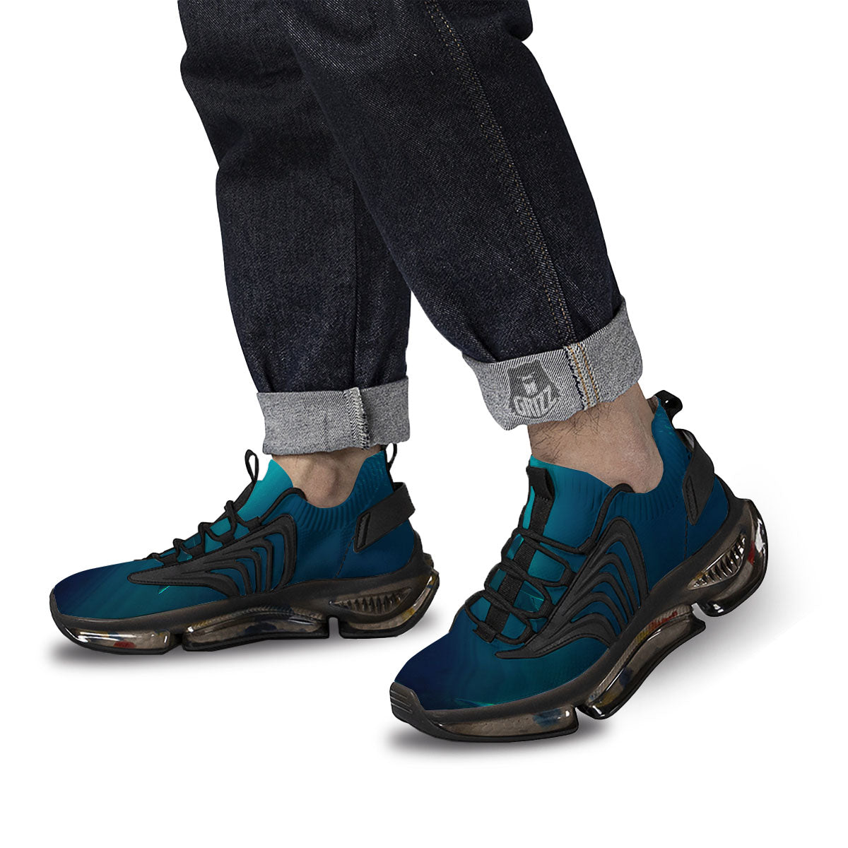 Underwear Shark Print Black Gym Shoes-grizzshop