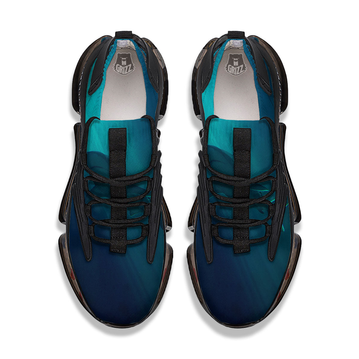 Underwear Shark Print Black Gym Shoes-grizzshop