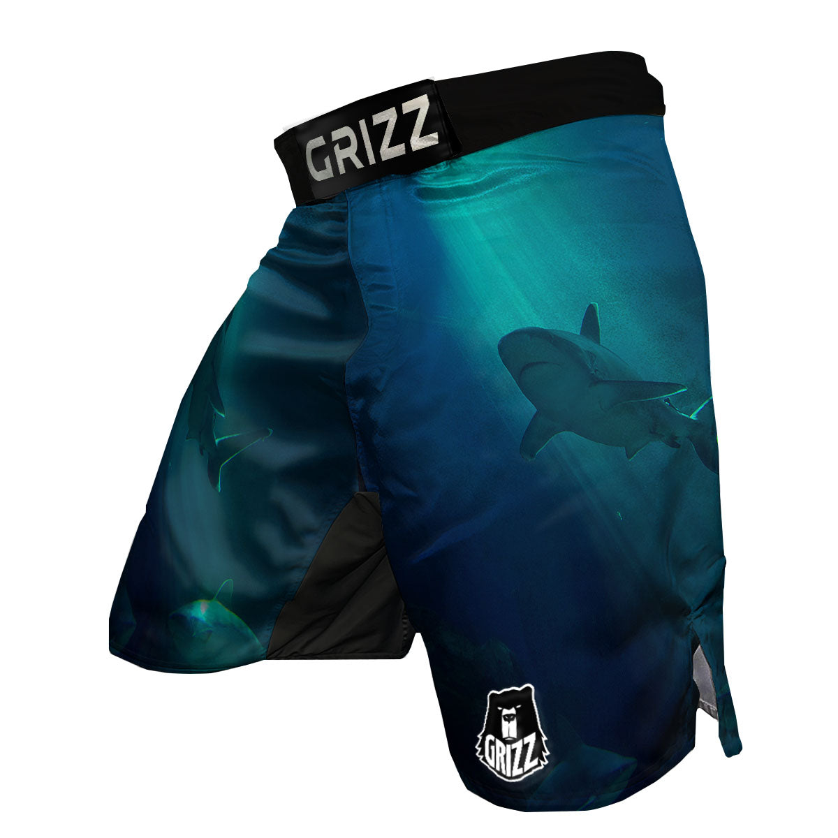 Underwear Shark Print MMA Shorts-grizzshop