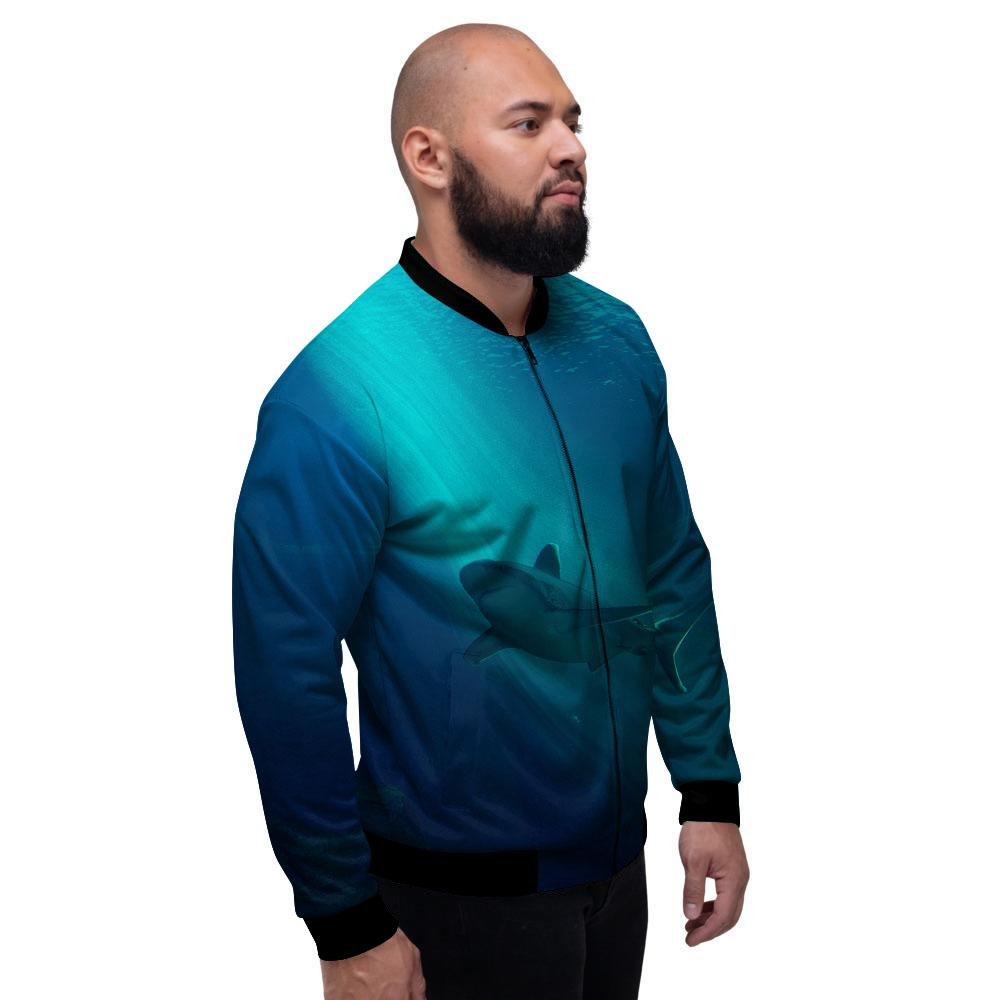 Underwear Shark Print Men's Bomber Jacket-grizzshop