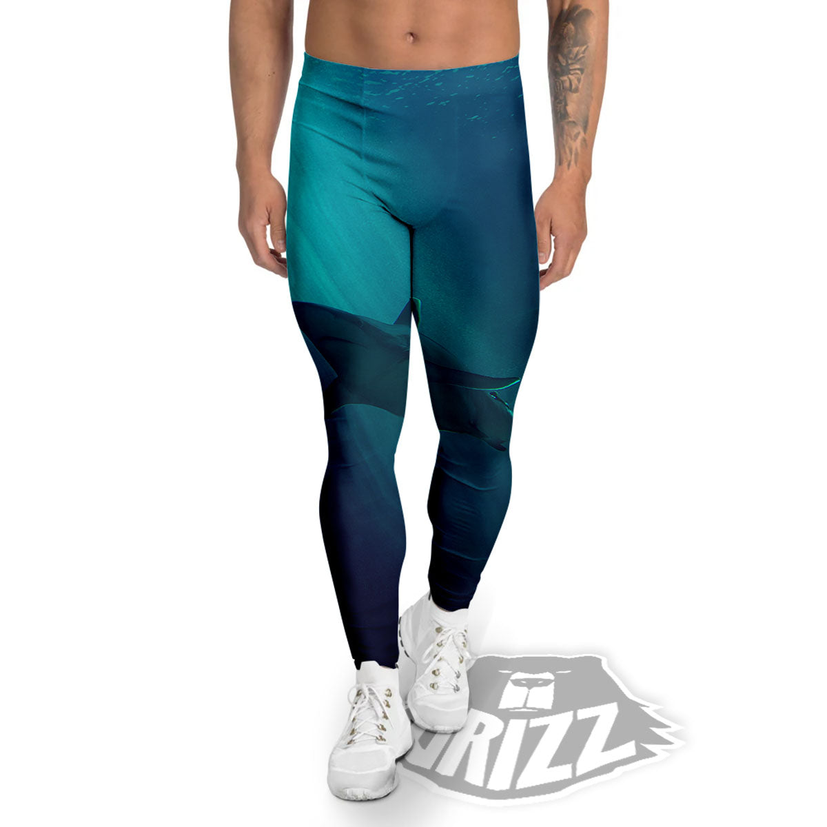 Underwear Shark Print Men's Leggings-grizzshop