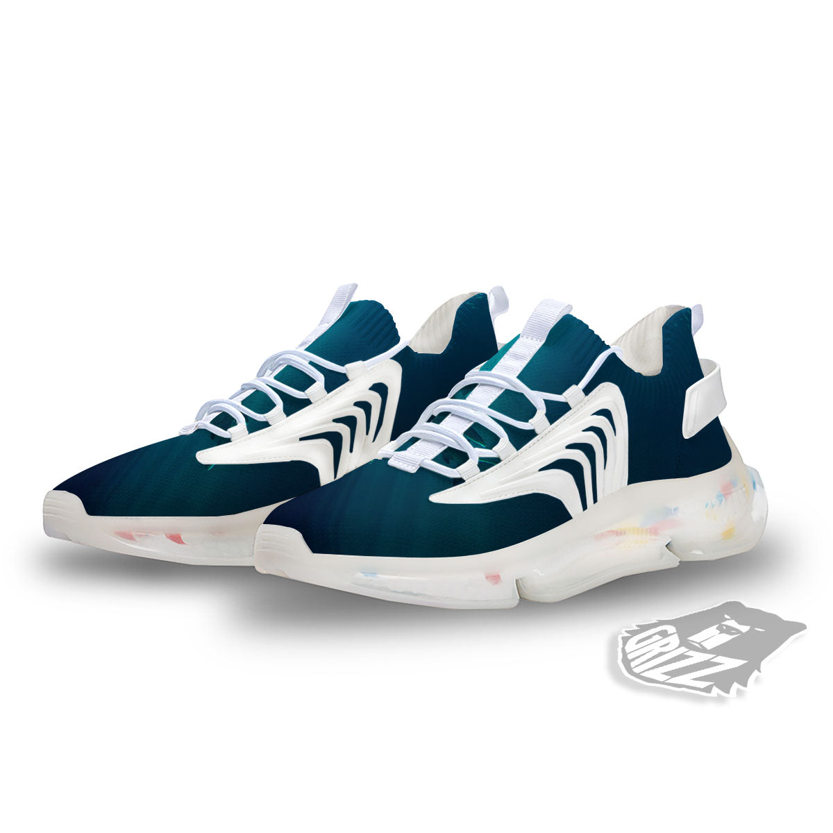Underwear Shark Print White Gym Shoes-grizzshop
