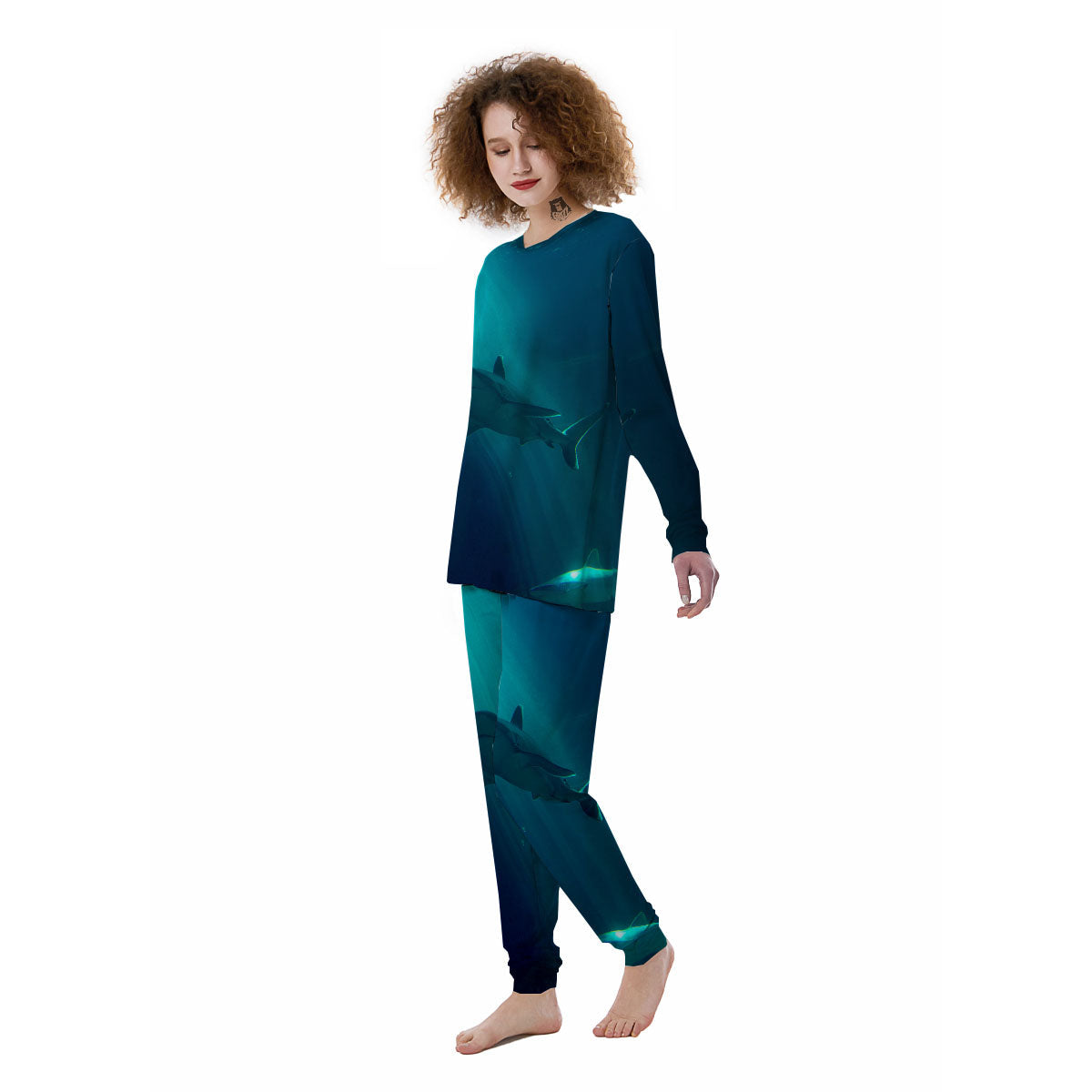 Underwear Shark Print Women's Pajamas-grizzshop