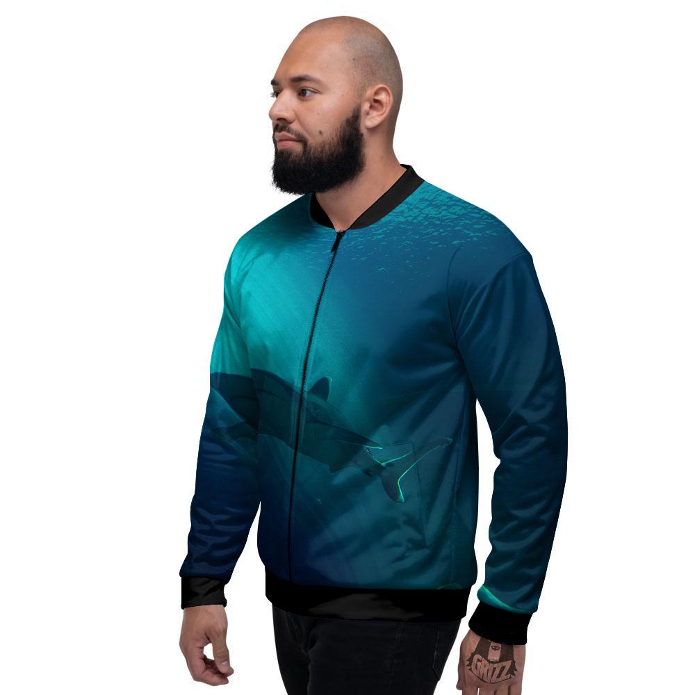 Underwear Shark Print Men's Bomber Jacket-grizzshop