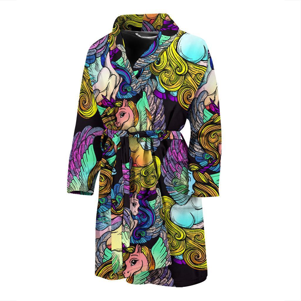 Unicon Cartoon Pattern Print Men Long Robe-grizzshop