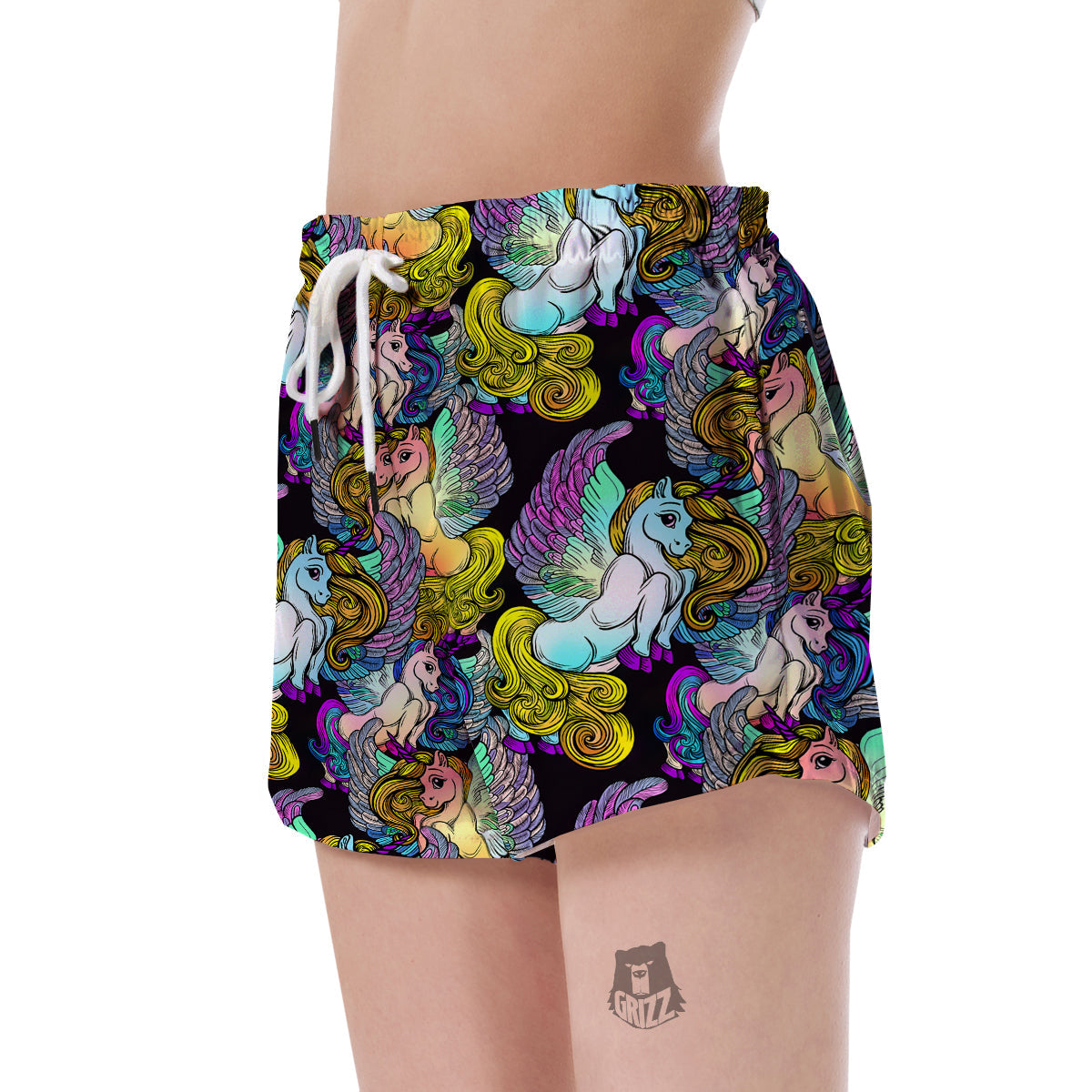 Unicon Cartoon Pattern Print Women's Shorts-grizzshop