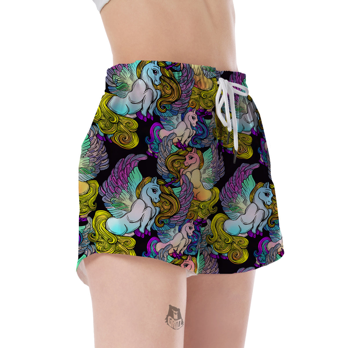 Unicon Cartoon Pattern Print Women's Shorts-grizzshop