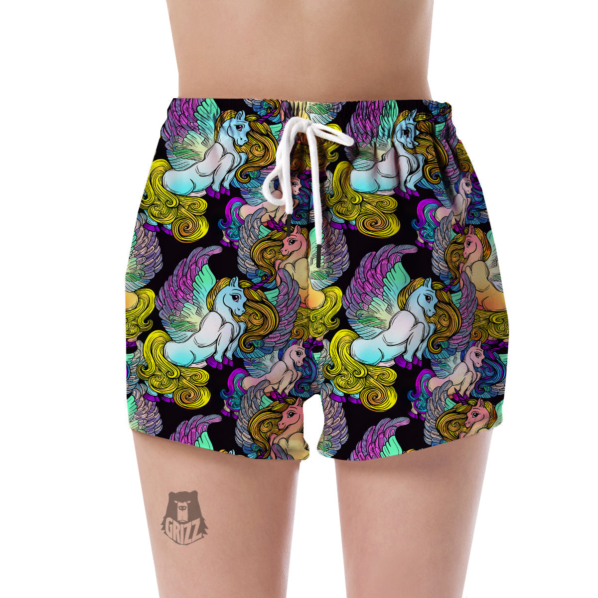 Unicon Cartoon Pattern Print Women's Shorts-grizzshop