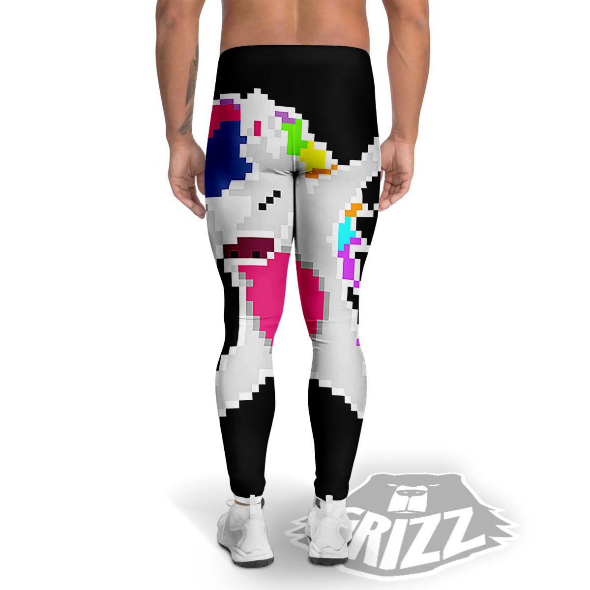 Unicorn 8-Bit Pixel Print Men's Leggings-grizzshop