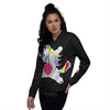 Unicorn 8-Bit Pixel Print Women's Bomber Jacket-grizzshop