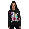 Unicorn 8-Bit Pixel Print Women's Bomber Jacket-grizzshop