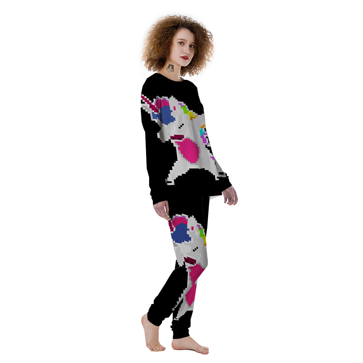 Unicorn 8-Bit Pixel Print Women's Pajamas-grizzshop
