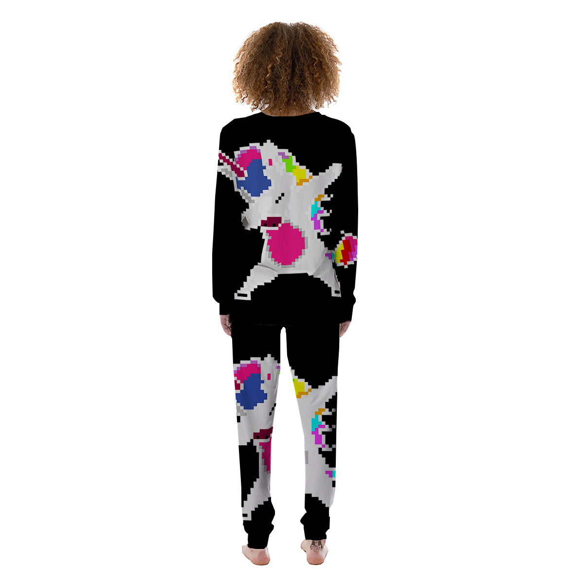 Unicorn 8-Bit Pixel Print Women's Pajamas-grizzshop