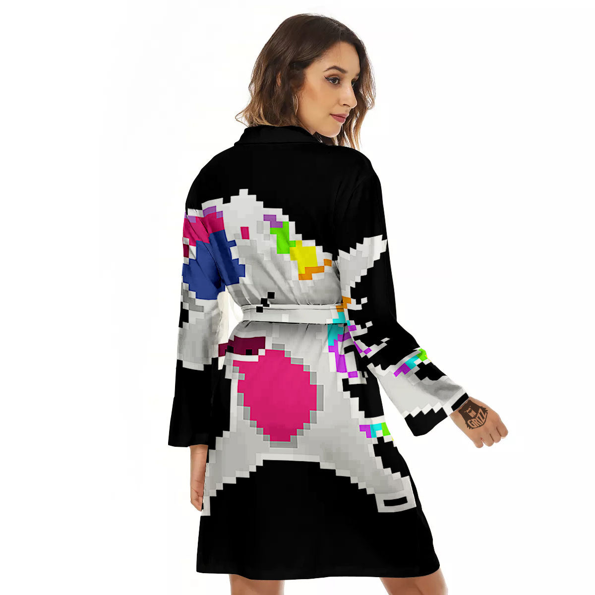 Unicorn 8-Bit Pixel Print Women's Robe-grizzshop