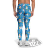 Unicorn Blue Rainbow Print Pattern Men's Leggings-grizzshop