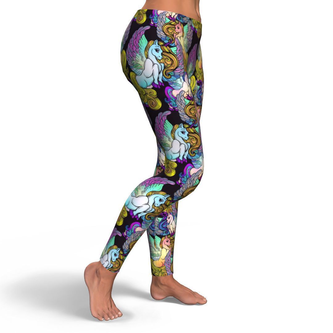 Unicorn Cartoon Pattern Print Pattern Women Leggings-grizzshop