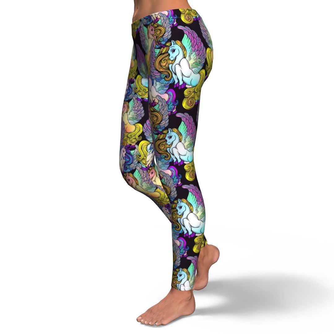 Unicorn Cartoon Pattern Print Pattern Women Leggings-grizzshop