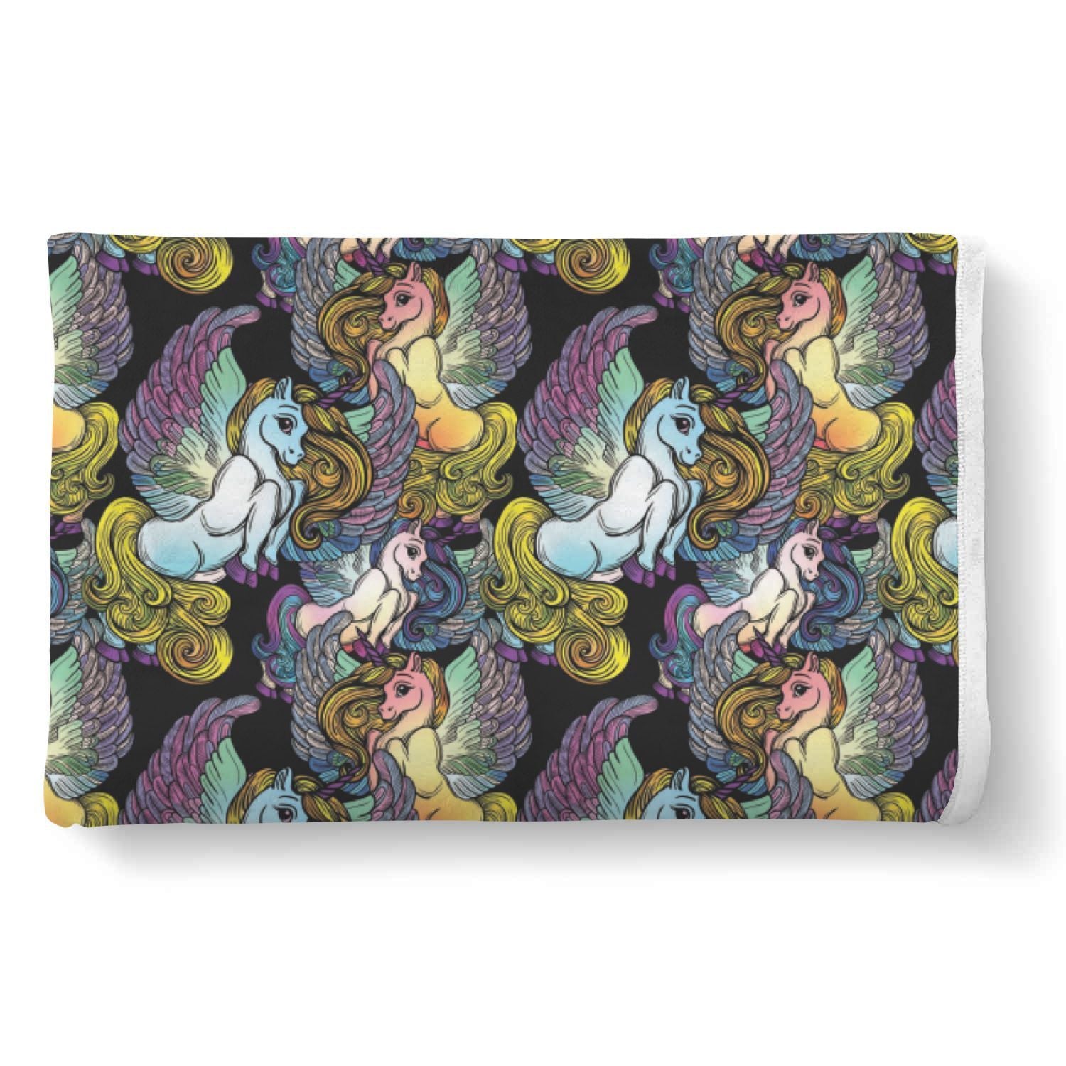 Unicorn Cartoon Pattern Print Throw Blanket-grizzshop