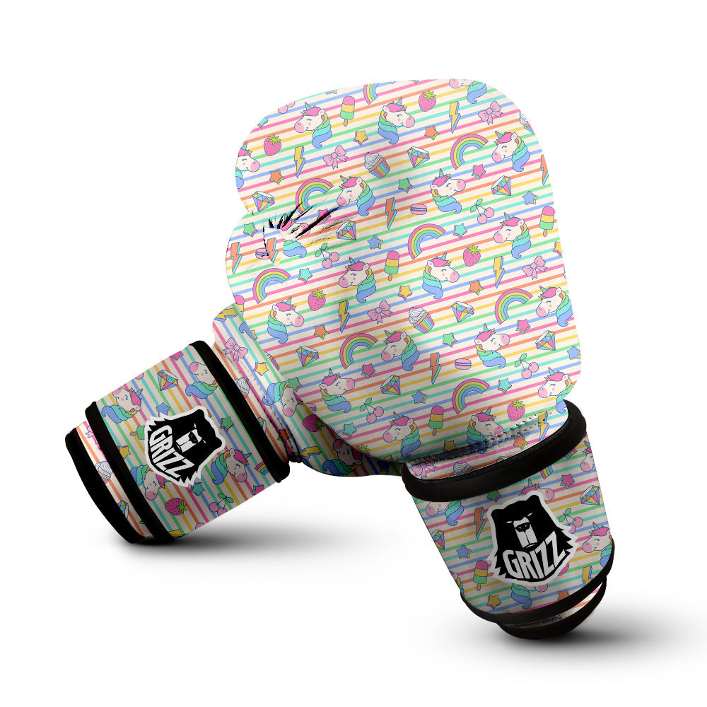 Unicorn Cute Rainbow Print Pattern Boxing Gloves-grizzshop