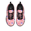 Unicorn Donut Pink Girly Print Pattern Black Sneaker-grizzshop