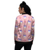 Unicorn Donut Pink Girly Print Pattern Women's Bomber Jacket-grizzshop