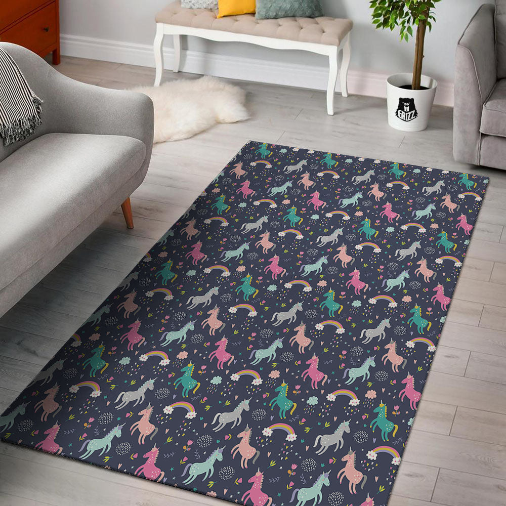 Unicorn Doodle Print Pattern Floor Mat-grizzshop