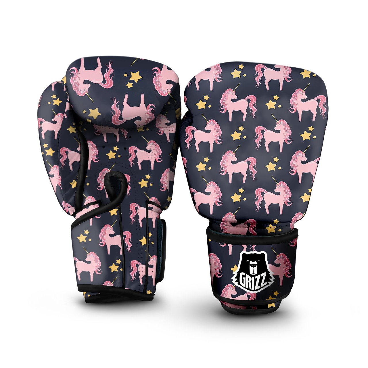 Unicorn Night Star Print Pattern Boxing Gloves-grizzshop