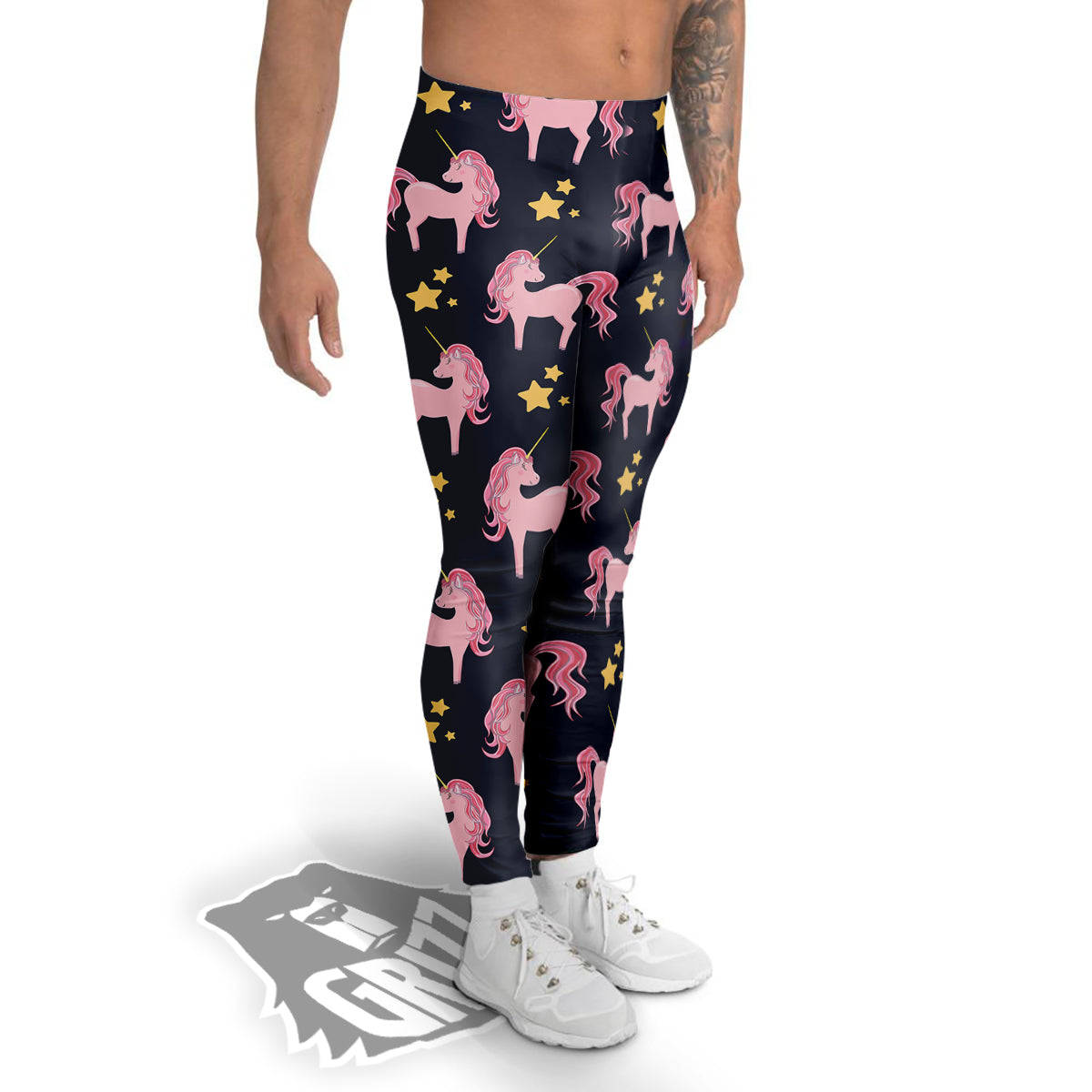 Unicorn Night Star Print Pattern Men's Leggings-grizzshop