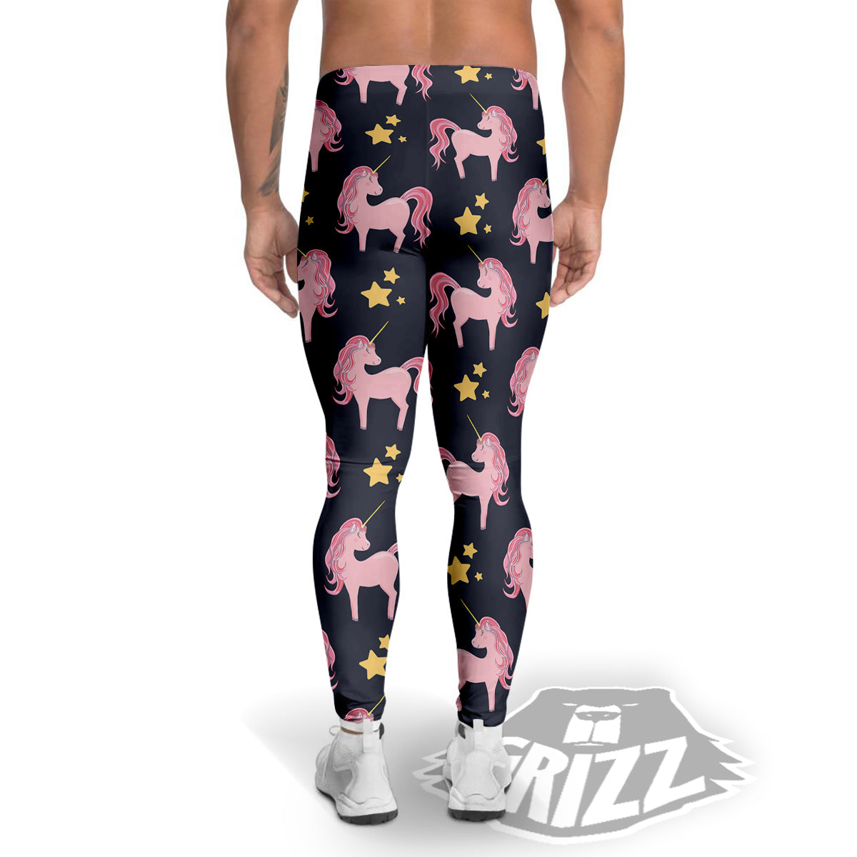 Unicorn Night Star Print Pattern Men's Leggings-grizzshop