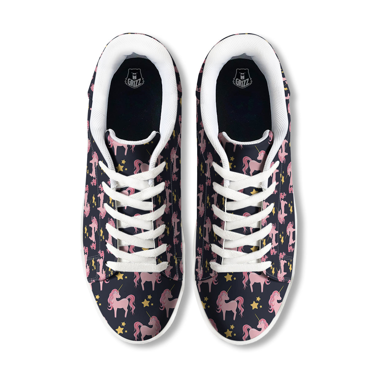 Unicorn Night Star Print Pattern White Low Top Sneakers-grizzshop
