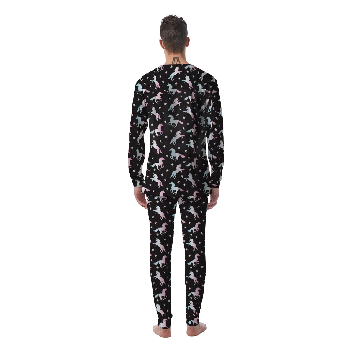 Unicorn Night Winged Print Pattern Men's Pajamas-grizzshop