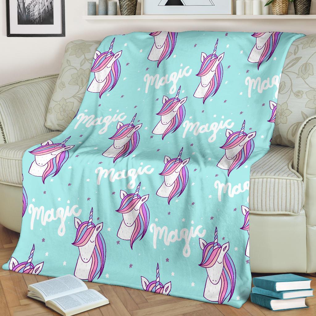 Unicorn Pastel Pattern Print Blanket-grizzshop