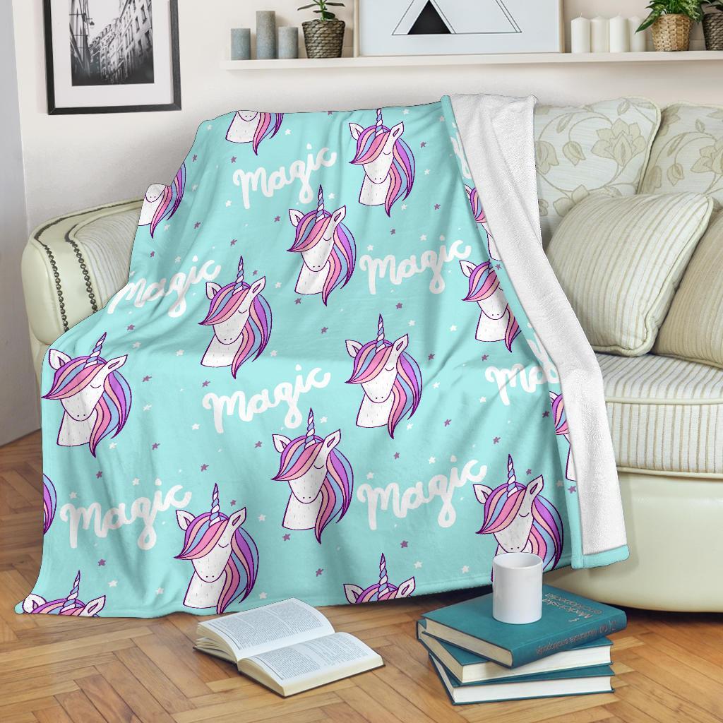 Unicorn Pastel Pattern Print Blanket-grizzshop