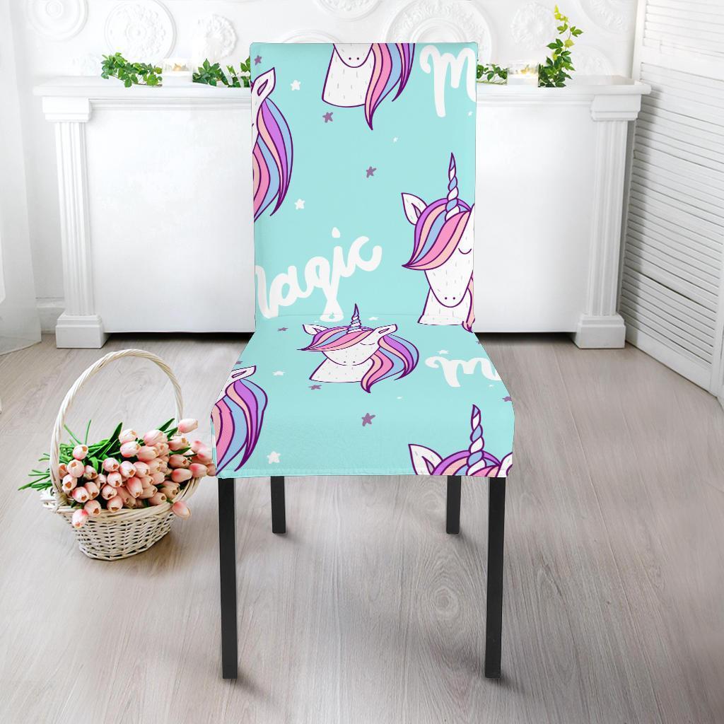 Unicorn Pastel Pattern Print Chair Cover-grizzshop