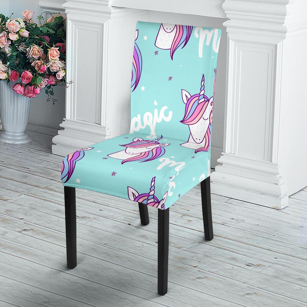 Unicorn Pastel Pattern Print Chair Cover-grizzshop