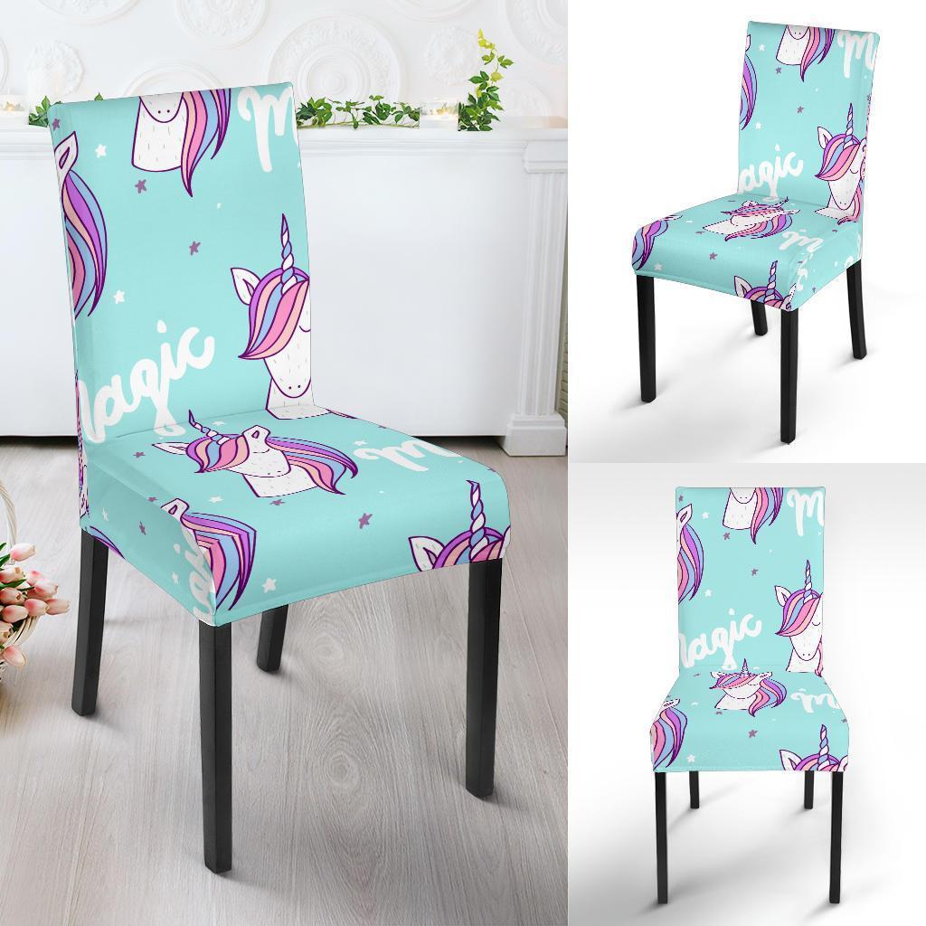 Unicorn Pastel Pattern Print Chair Cover-grizzshop