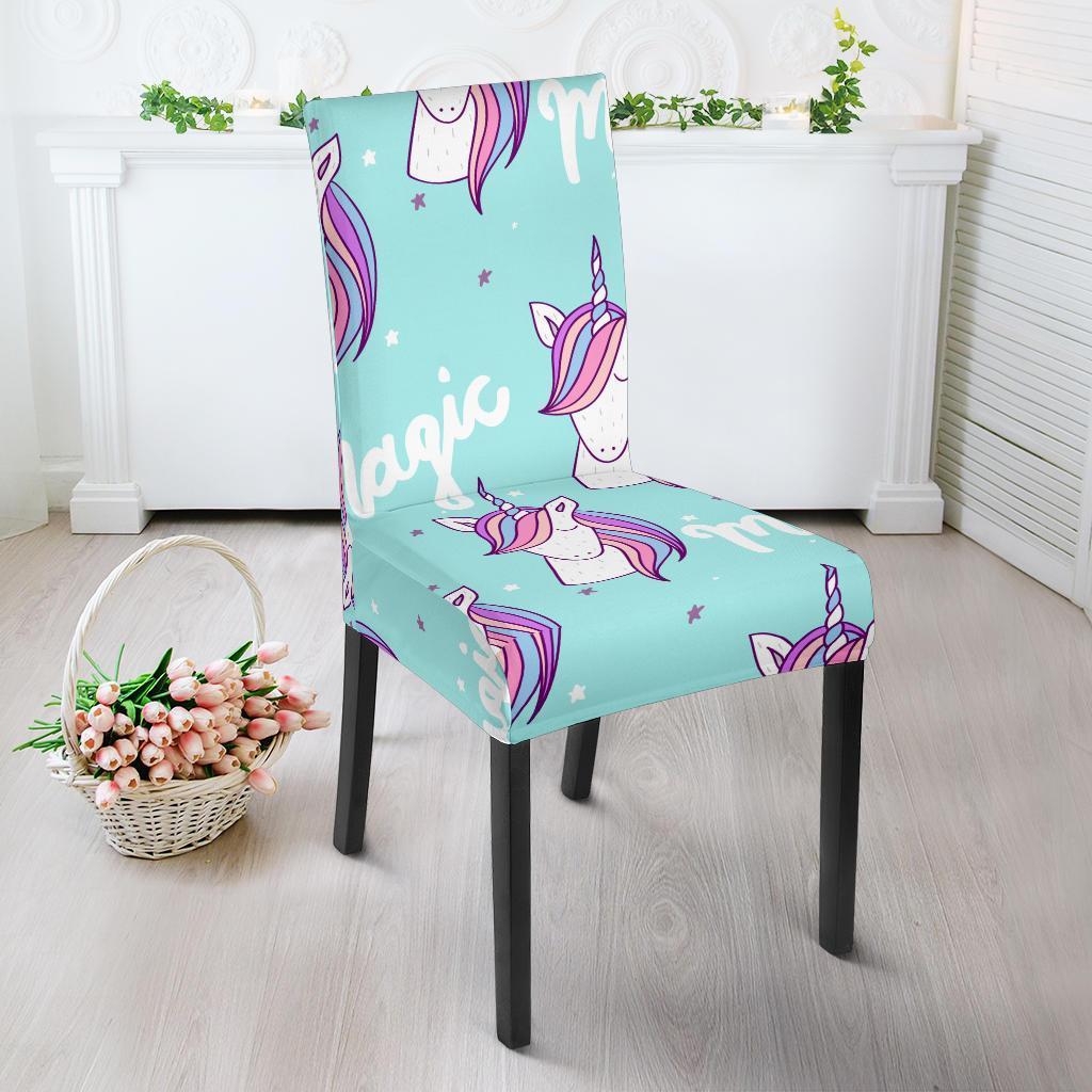 Unicorn Pastel Pattern Print Chair Cover-grizzshop