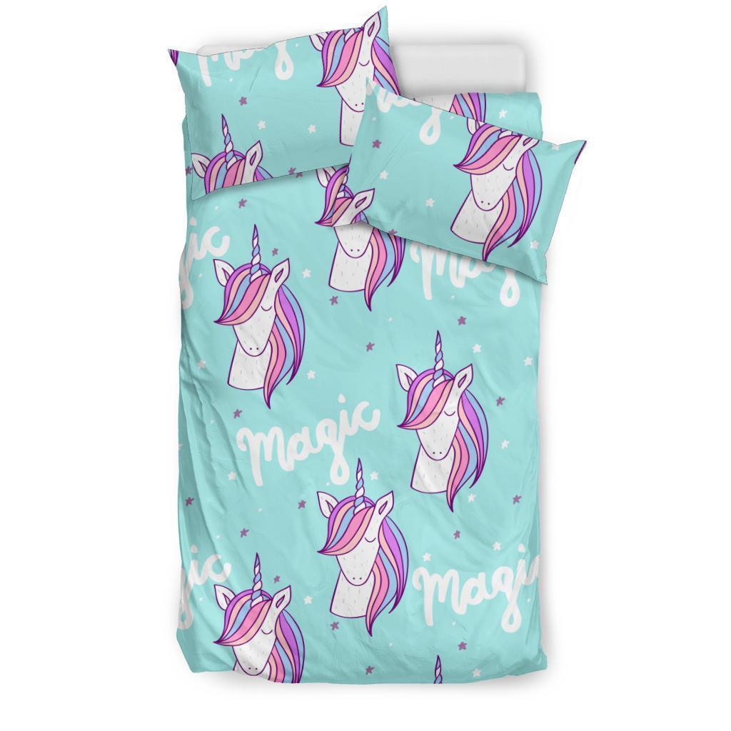 Unicorn Pastel Pattern Print Duvet Cover Bedding Set-grizzshop