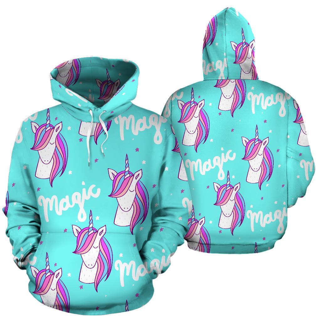 Unicorn Pastel Pattern Print Men Women Pullover Hoodie-grizzshop