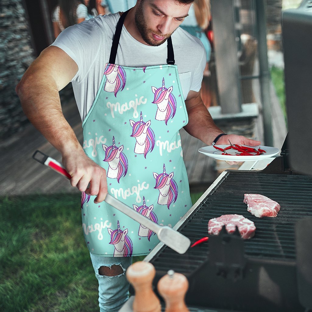 Unicorn Pastel Pattern Print Men's Apron-grizzshop