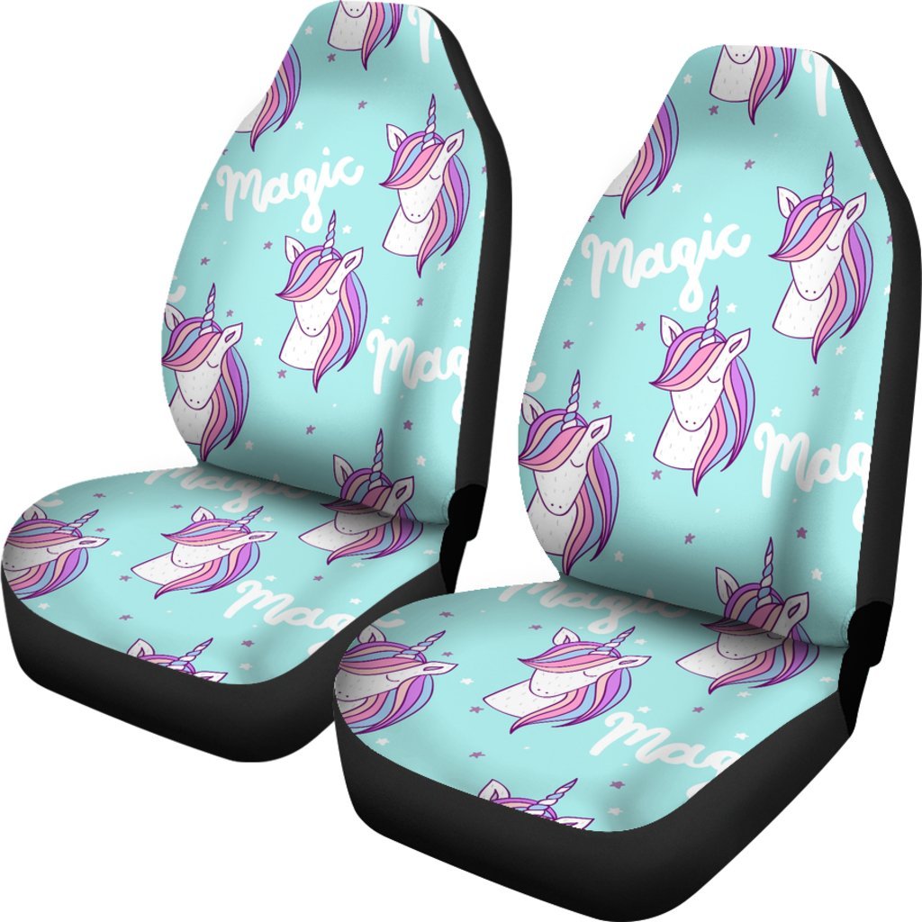 Unicorn Pastel Pattern Print Universal Fit Car Seat Covers-grizzshop
