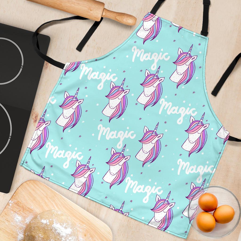 Unicorn Pastel Pattern Print Women's Apron-grizzshop