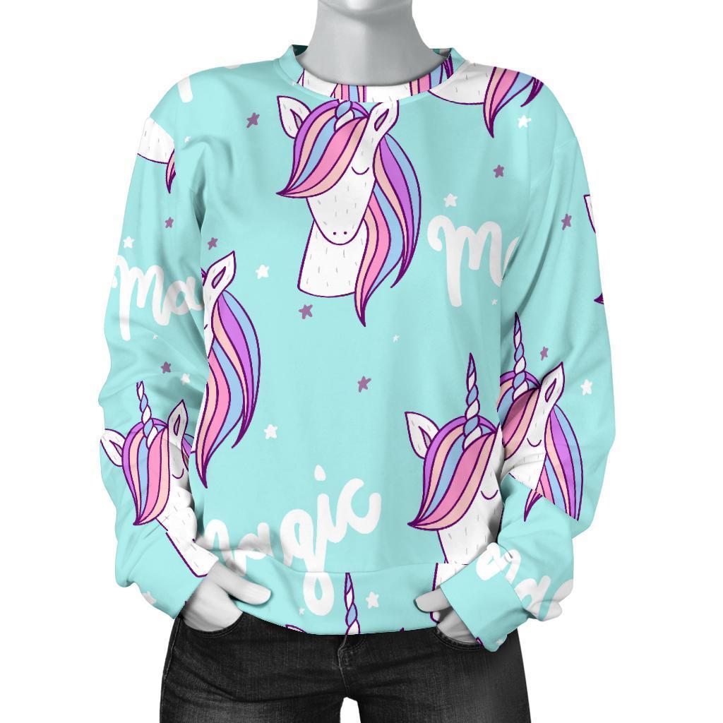 Unicorn Pastel Pattern Print Women's Sweatshirt-grizzshop