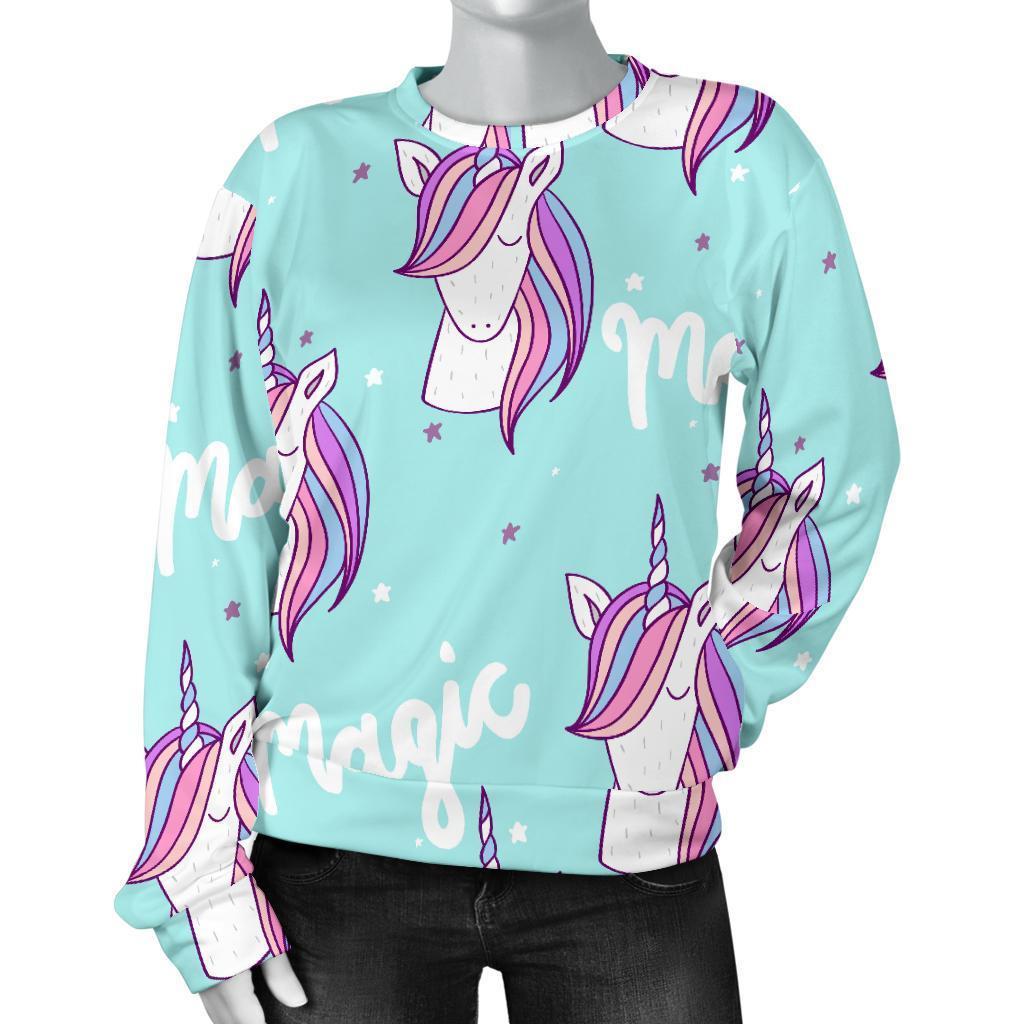 Unicorn Pastel Pattern Print Women's Sweatshirt-grizzshop